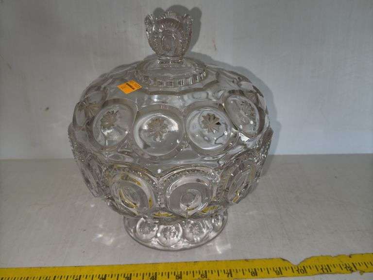 Adams Palace Moon And Star Covered Clear Compote