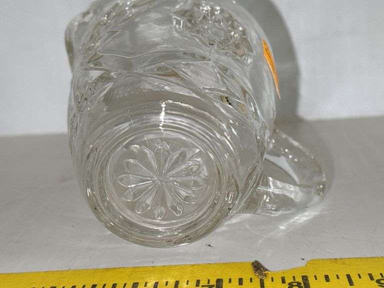 Anchor Hocking "Star of David" Pitcher, Vintage Anchor Hocking Star of David Early American Prescut 