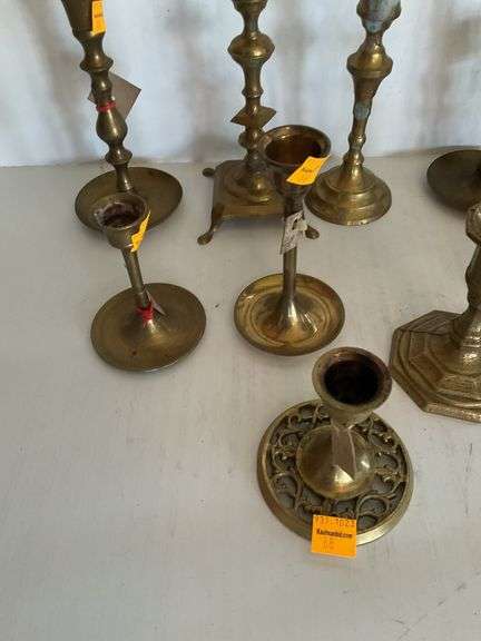 Assortment of Brass Candle Holders