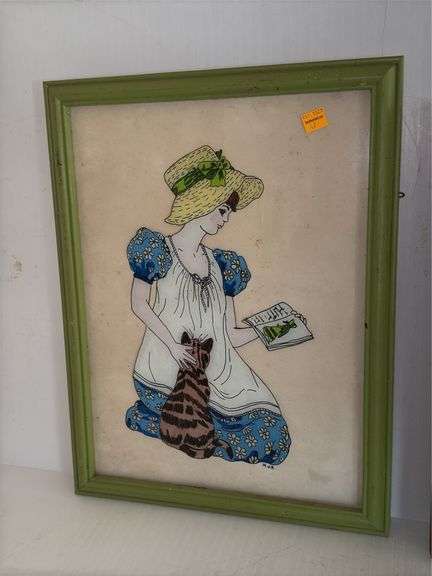 Kate Greenaway Colored Print in Frame and Vintage Edgar Degas Dancer Framed Print