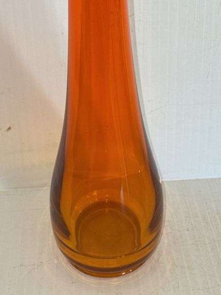 Vintage Mid-Century L.E. Smith Amberina Swung Glass Vase