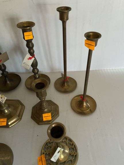 Assortment of Brass Candle Holders