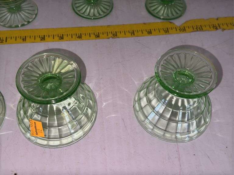 (8) Vintage Uranium Glass Dessert Cups