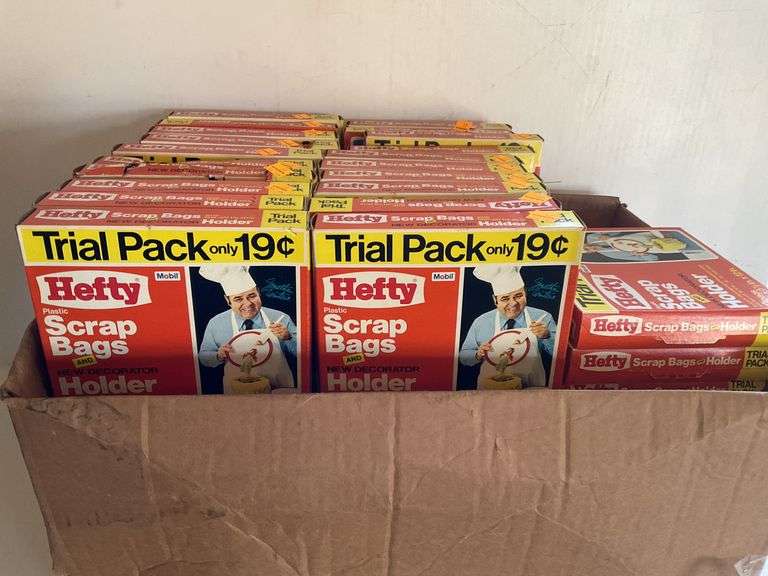 Box of Hefty Scrap Bags and Holder