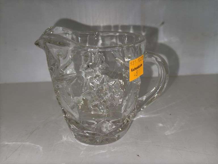 Anchor Hocking "Star of David" Pitcher, Vintage Anchor Hocking Star of David Early American Prescut 