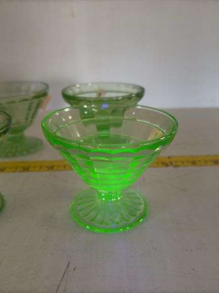 (8) Vintage Uranium Glass Dessert Cups