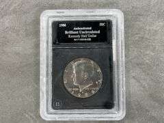 1986 Authenticated BU Kennedy Half Dollar