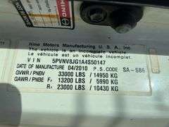 2010 Hino 338 Single Axle Dump Truck Vin# 5PVNV8JG1A4S50147