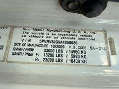 2010 Hino 338 Single Axle Dump Truck Vin# 5PVNV8JG6A4S50080, 15,920+/- hrs, Diesel Hino J08E-TW