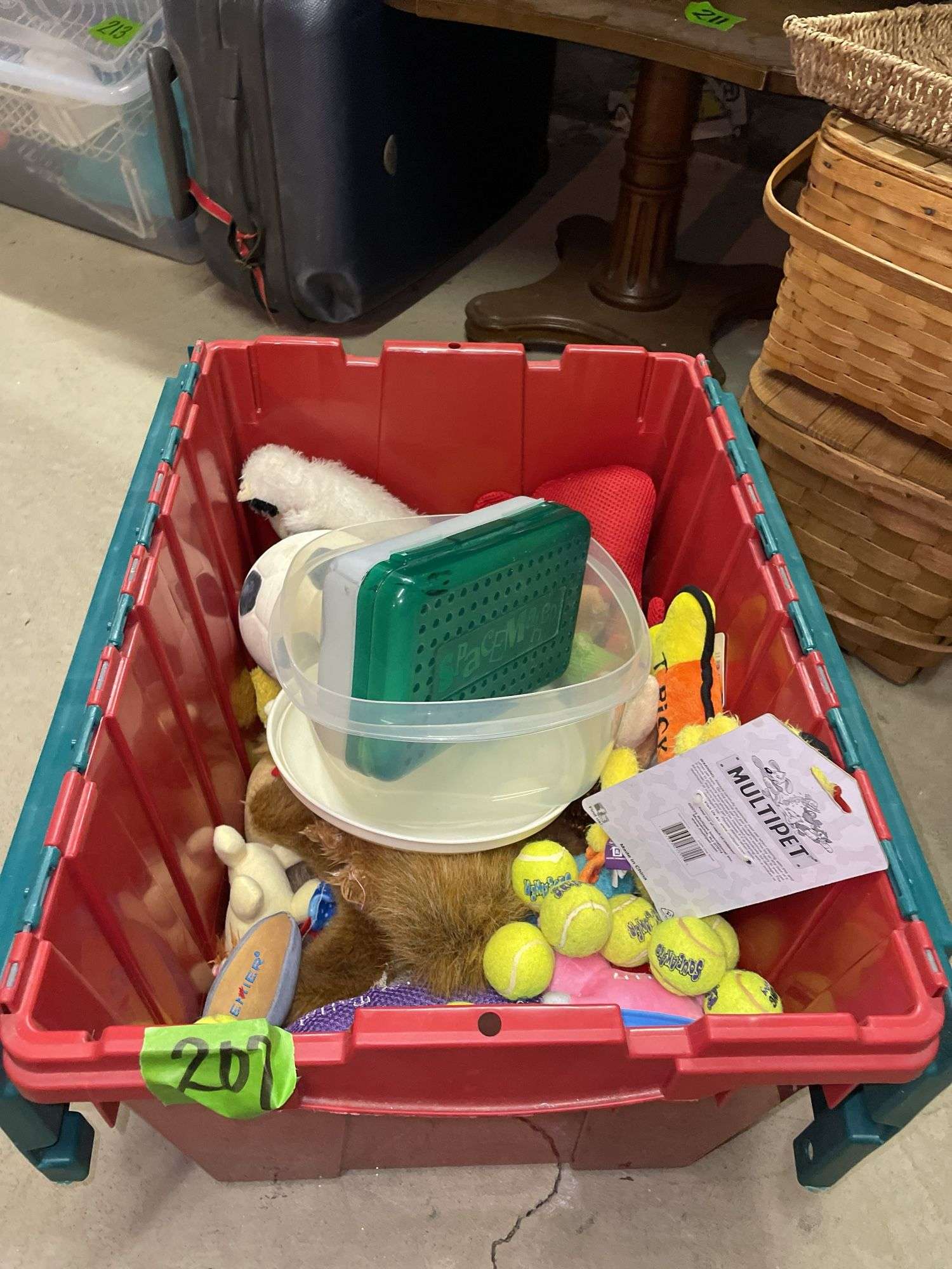 TOTE OF DOG TOYS