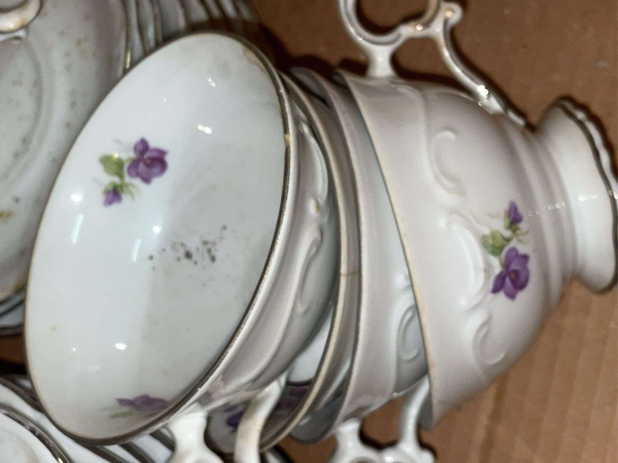 VINTAGE BAVARIA DISHES- VIOLET- partial set