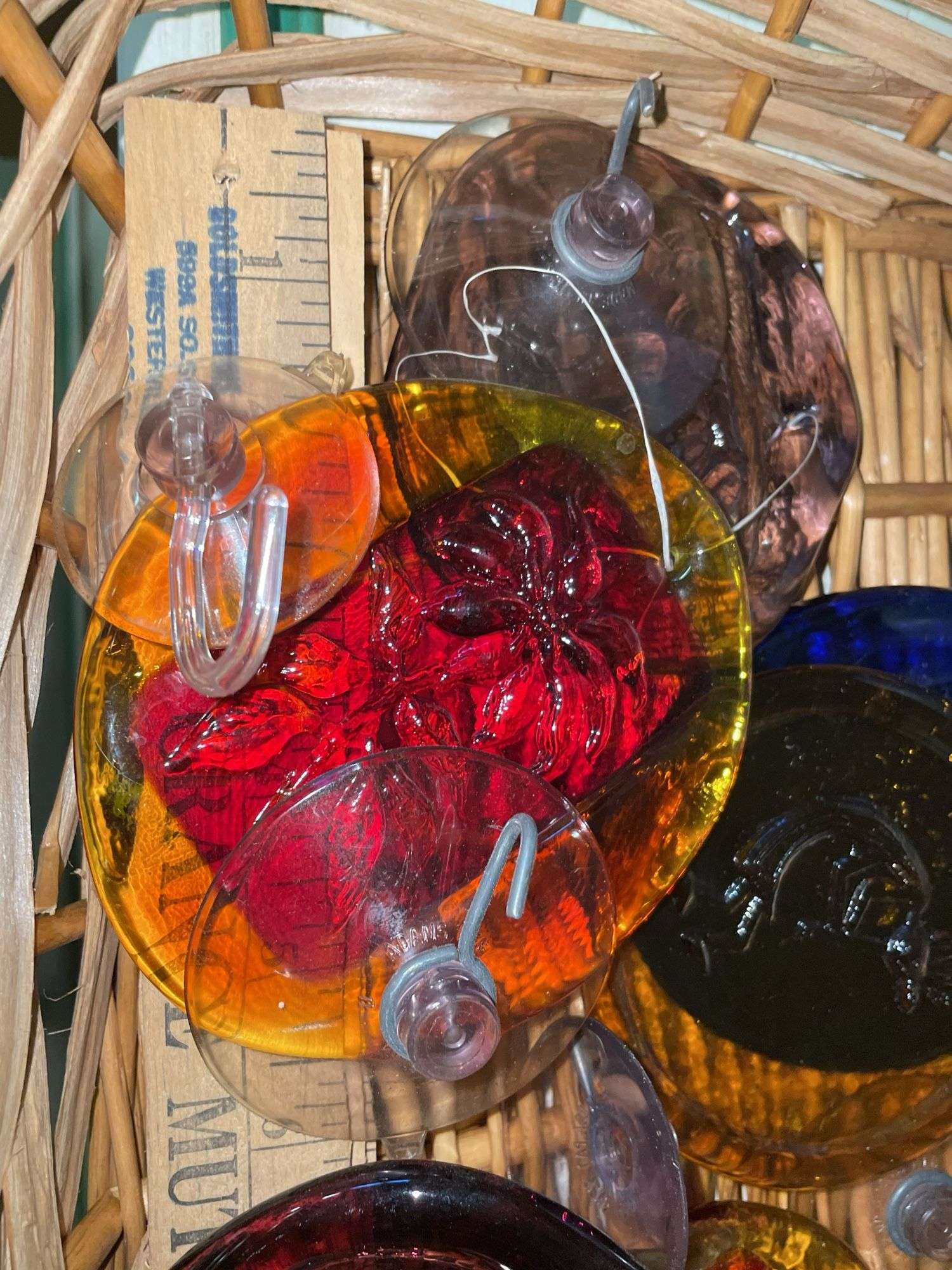 HAND MADE GLASS ORNAMENTS, GREEN GLASS FROG & more
