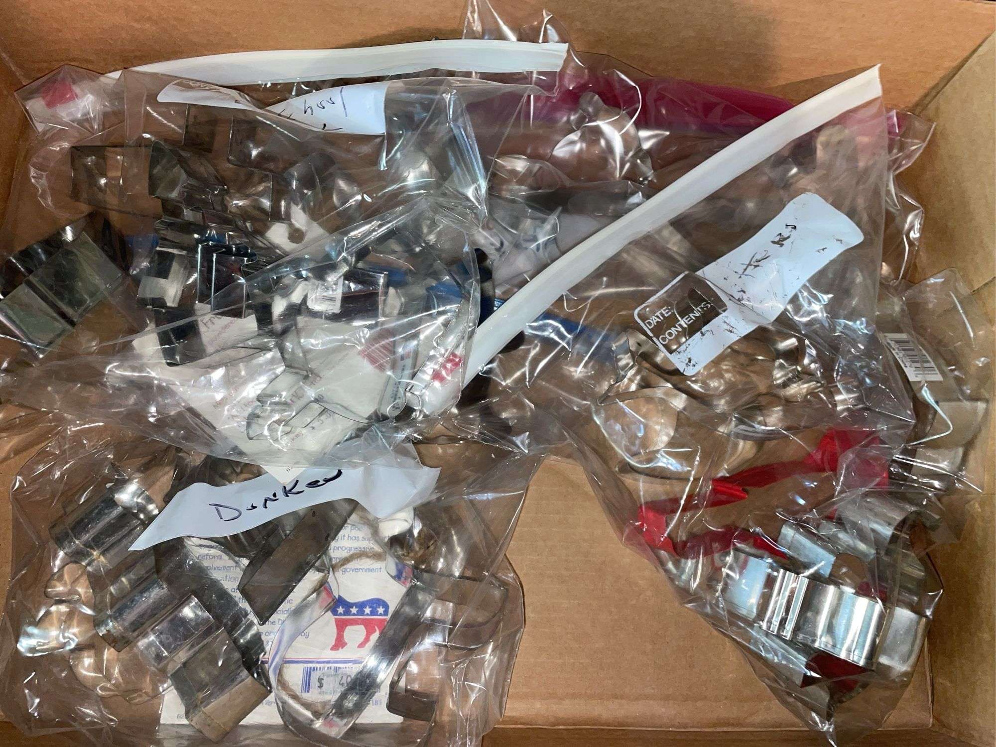 ASSORTED COOKIE CUTTERS - MICKEY MOUSE, DONKEYS, PIG, SCHOOL, CHURCH & CRITTERS