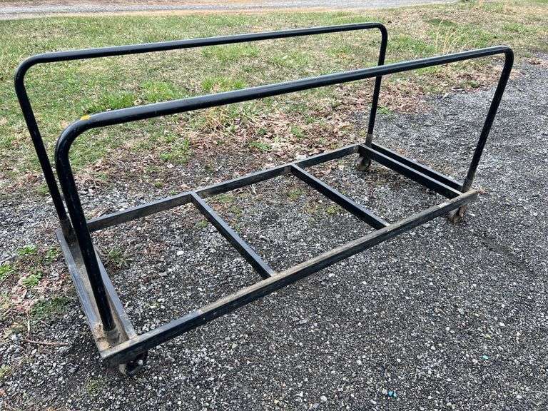 Steel Folding Table Rack on Wheels