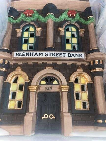 DEPT 56 CHRISTMAS VILLAGE BLENHAM STREET BANK AND NETTIE QUINN PUPPETS &  MARIONETTES