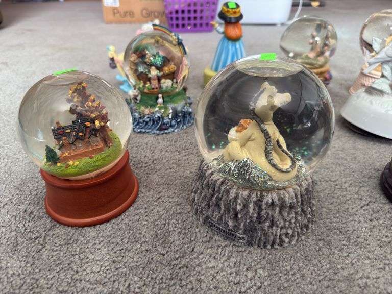 Lot of Snow Globes and Music Boxes