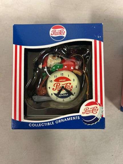 Christmas Ornament ( Santa Pepsi Machine ) & Christmas Ornament ( Santa on Clock )