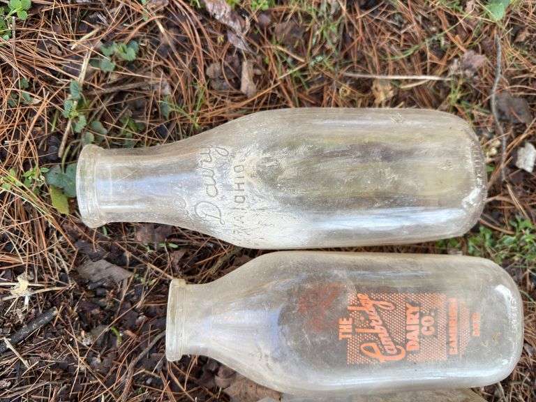 2 Cambridge Dairy Bottles and one Bauer Dairy Bottle