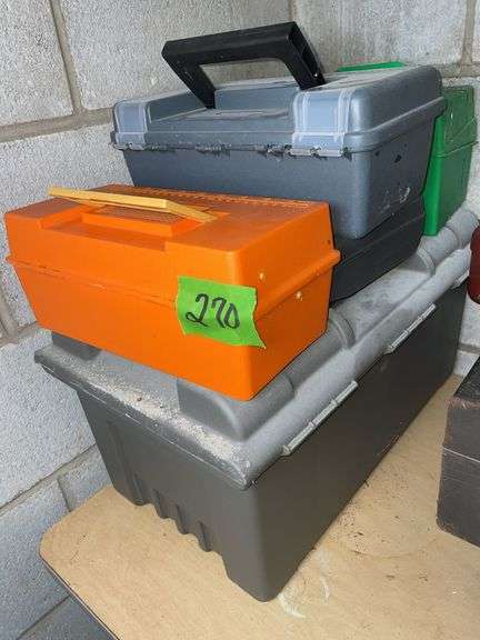 PLASTIC STORAGE/TOOL BOXES (5)
