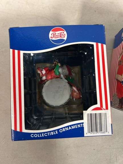 Christmas Ornament ( Santa Pepsi Machine ) & Christmas Ornament ( Santa on Clock )