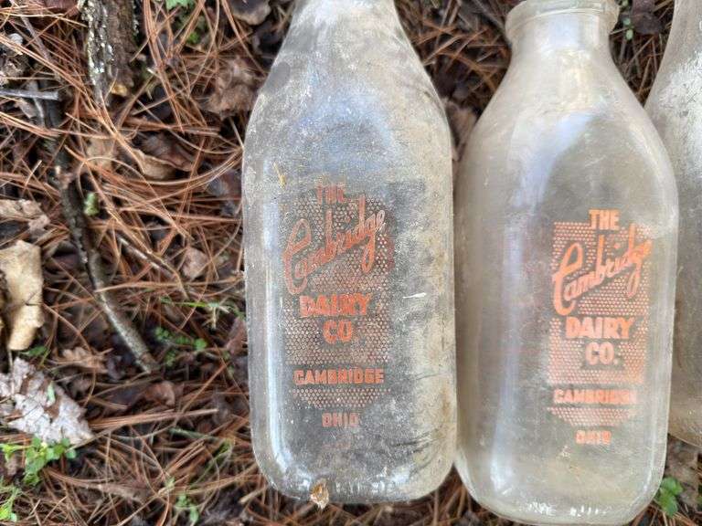 2 Cambridge Dairy Bottles and one Bauer Dairy Bottle