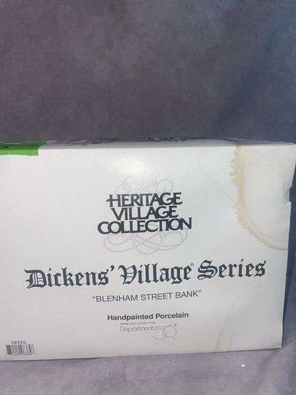 DEPT 56 CHRISTMAS VILLAGE BLENHAM STREET BANK AND NETTIE QUINN PUPPETS &  MARIONETTES