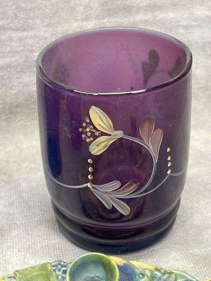 ASSORTED GLASSWARE- STEMWARE, PAINTED PITCHER, MINIATURES & more