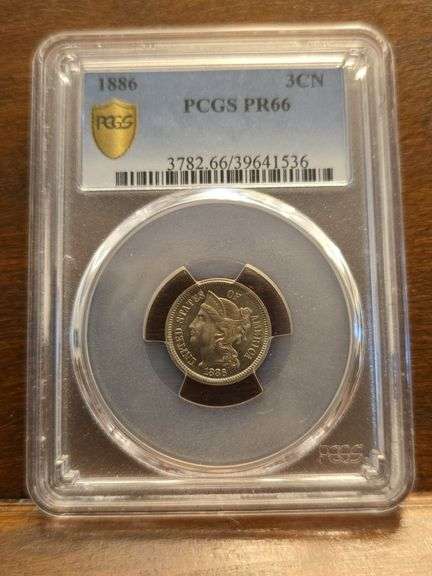 1886 3-CENT NICKEL BETTER DATE PCGS PF66
