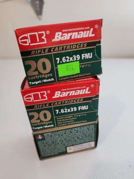 Barnaul 7.62 x 39 20 cartridges