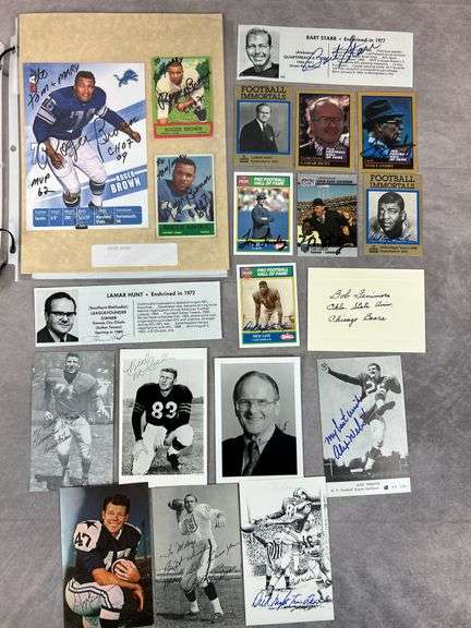 (21) Signed Football Items - Bo Schembechler, Roger Brown, Landry, Starr & Others