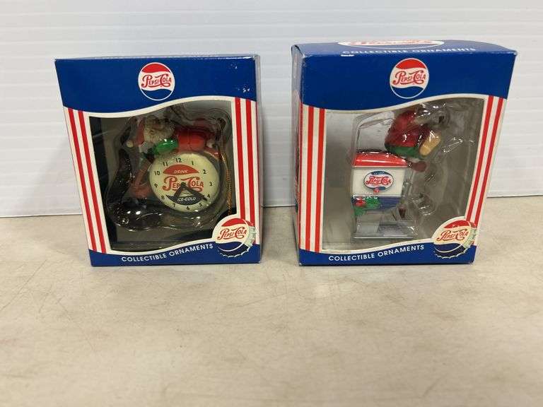 Christmas Ornament ( Santa Pepsi Machine ) & Christmas Ornament ( Santa on Clock )
