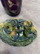 ASSORTED GLASSWARE- STEMWARE, PAINTED PITCHER, MINIATURES & more