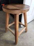 Solid wood rustic bar stool