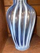 VINTAGE FENTON OPALESCENT OPTIC STRIPED RUFFLE VASE