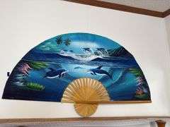 Wall Hanging Fan Dolphin Art