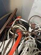 TOTE OF EXTENSION CORDS AND MORE