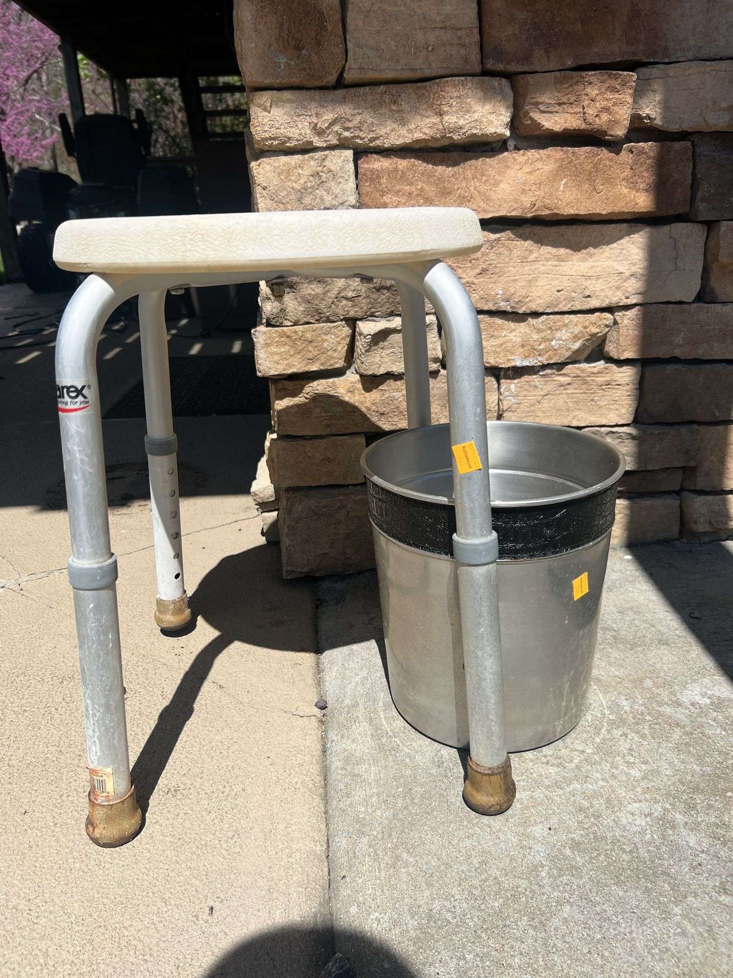 Bathroom Stool and Wastebasket