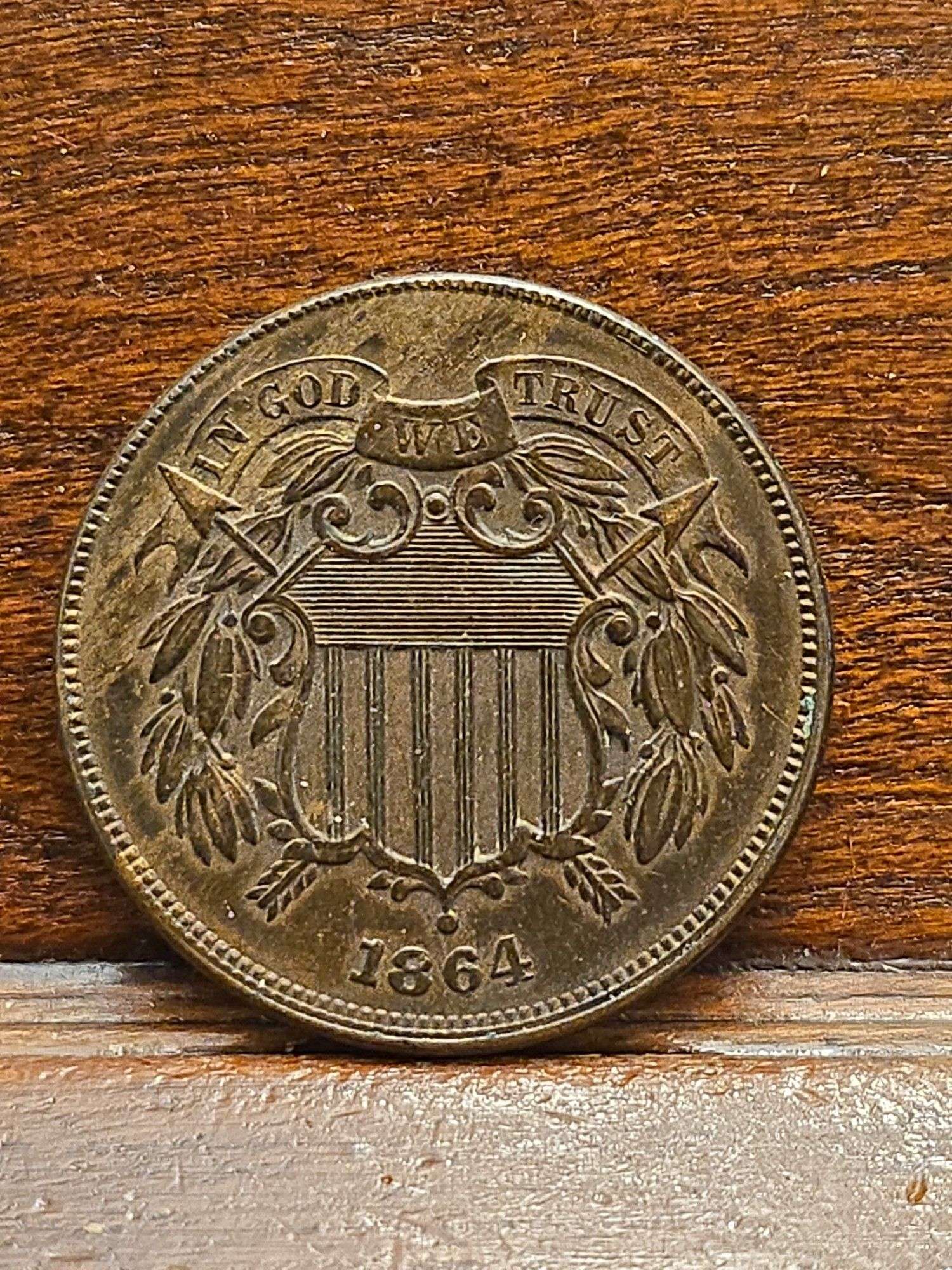 1864 2-CENT PIECE AU