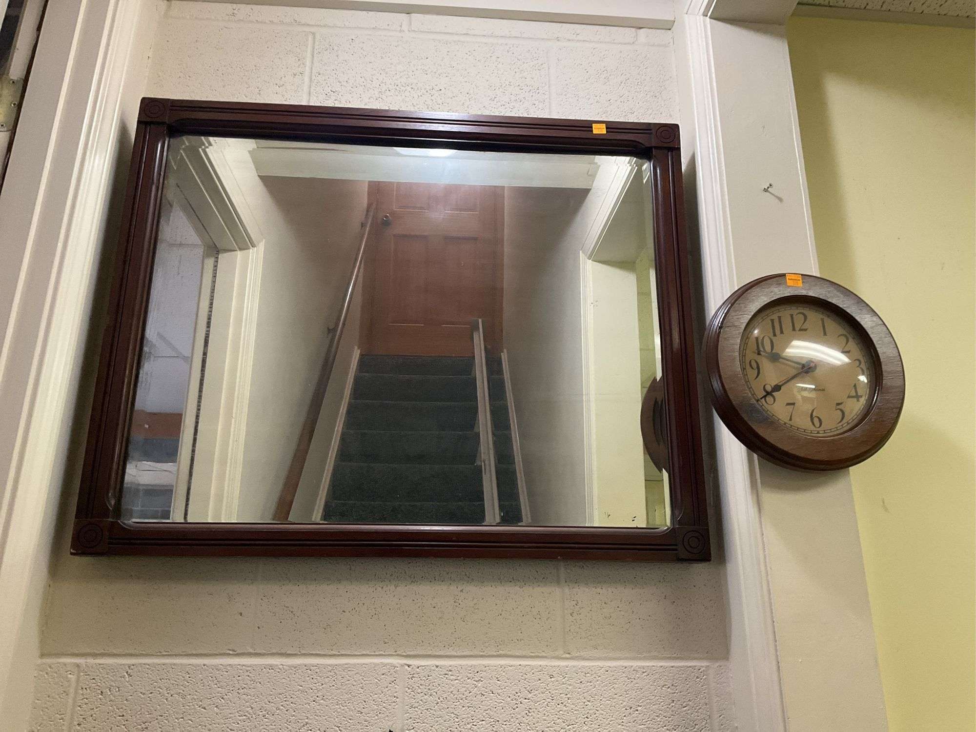 Wood Framed Mirror, Wall Clock