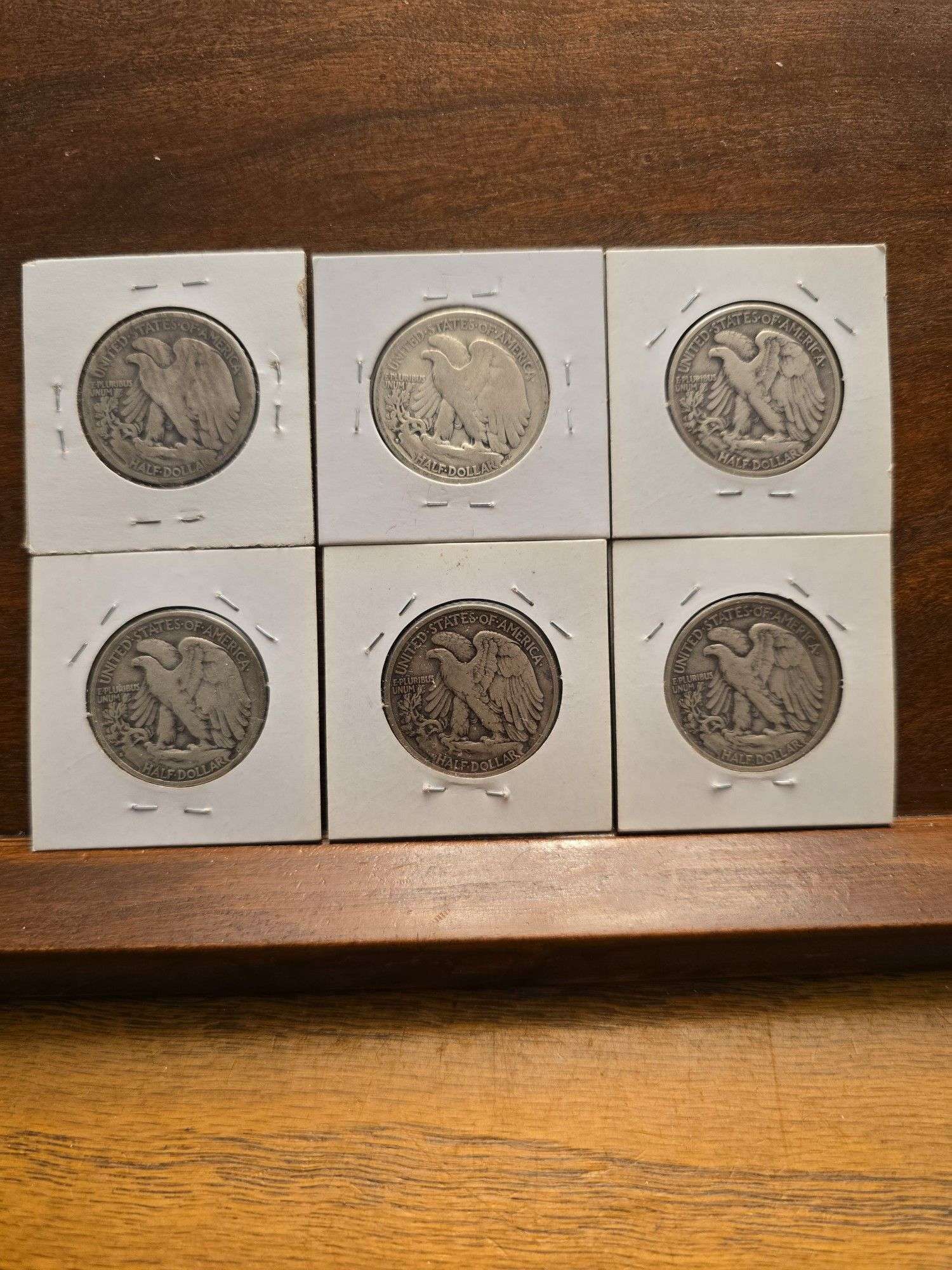 LOT OF 6 WALKING LIBERTY HALVES 1919D-1939S