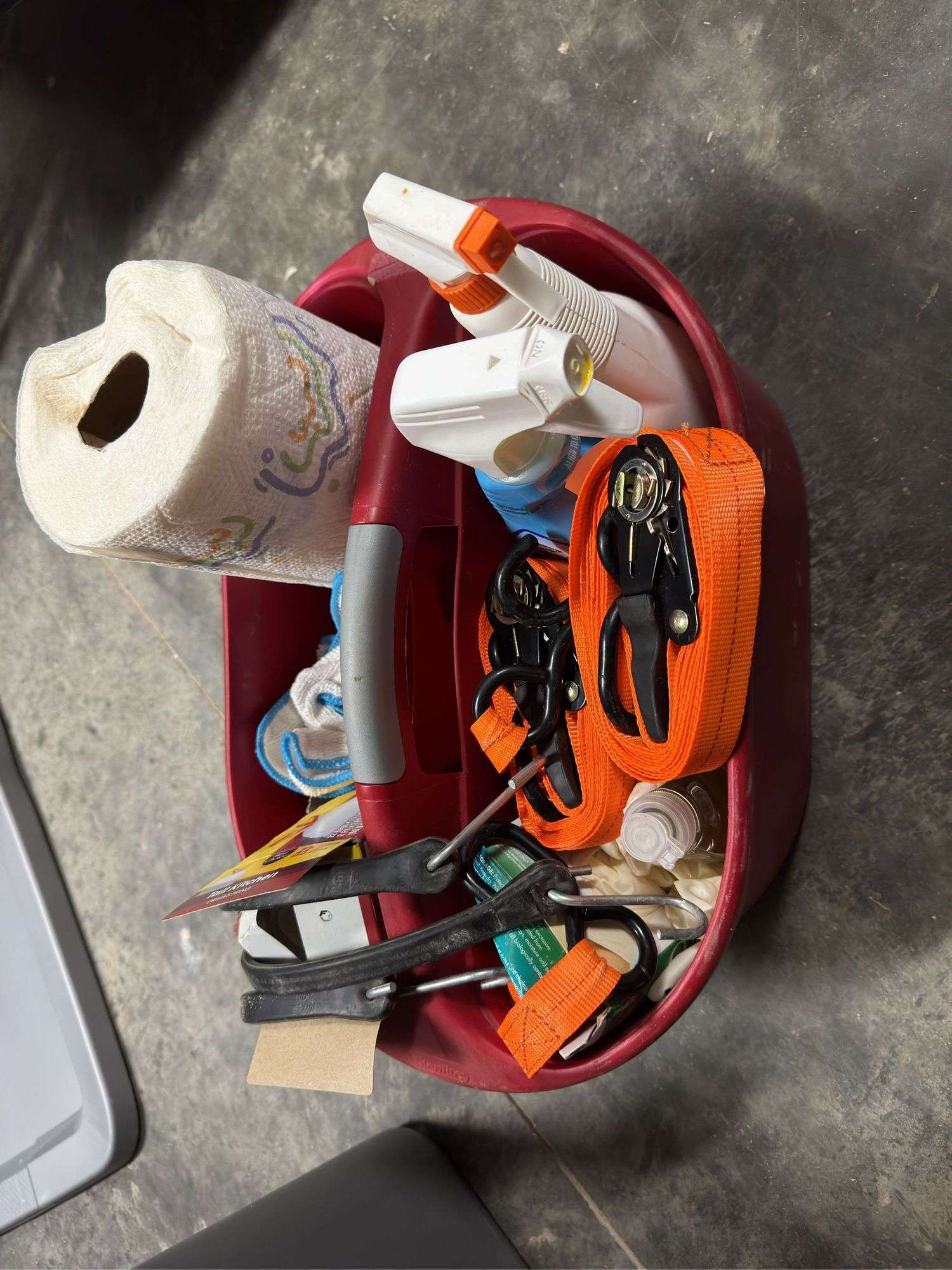 Tub of Cleaning Supplies