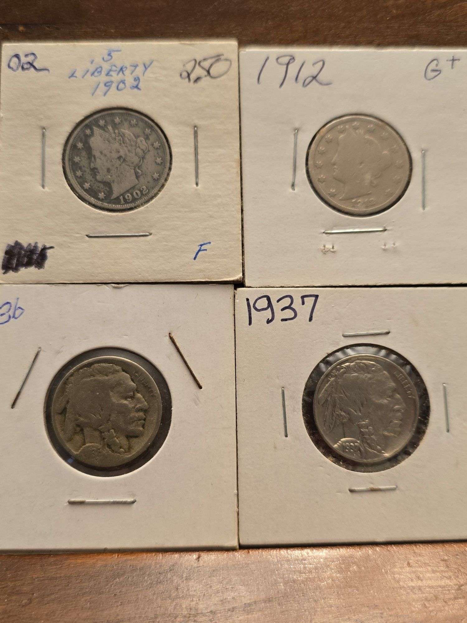 LOT OF 8 U.S. NICKELS 1902-1954D