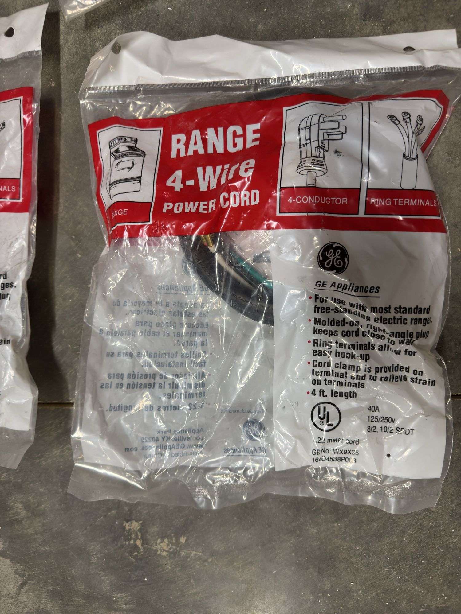 Range 4-Wire Power Cords and Dishwasher Connectors