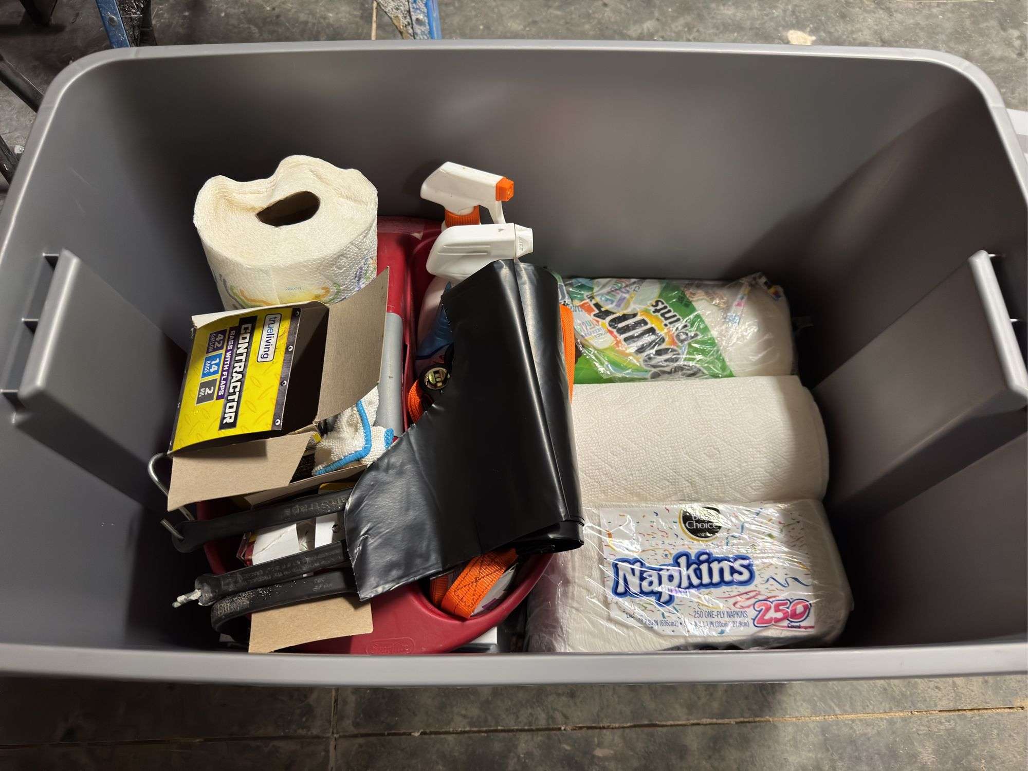 Tub of Cleaning Supplies
