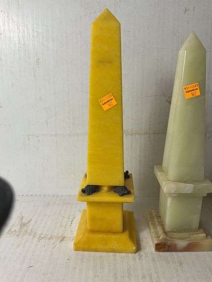 2 Italian Marble Obelisks