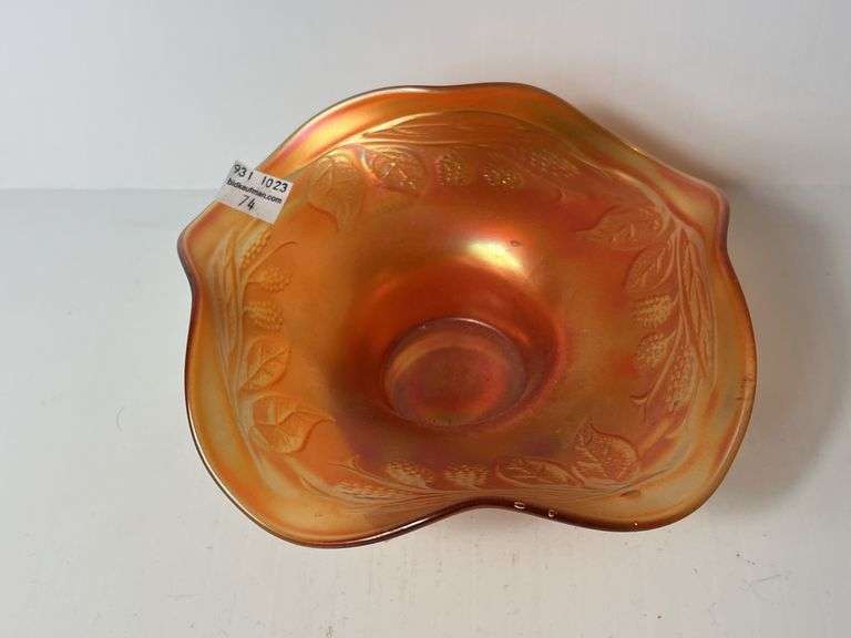 Marigold Blackberry Spray Carnival Candy Dish