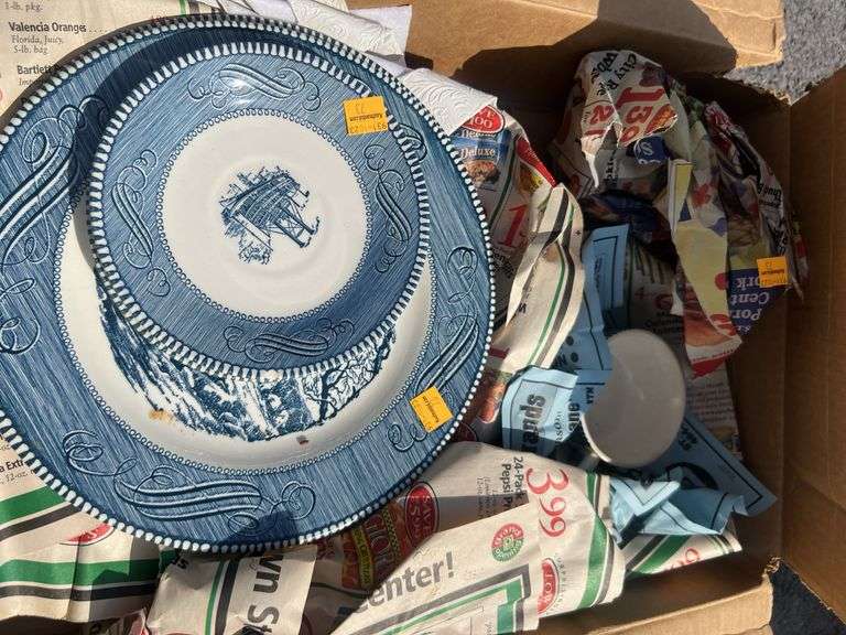 Currier & Ives Blue Hand Painted Fine China