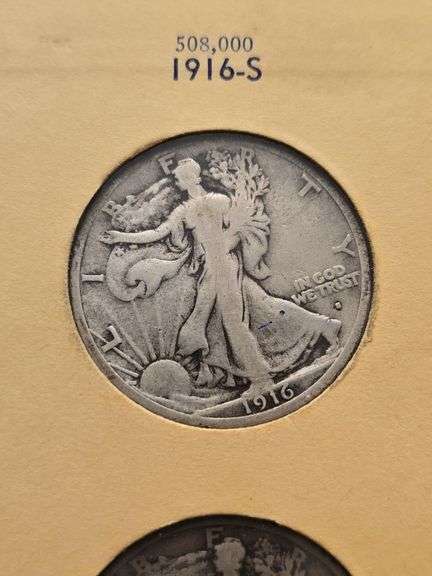 1916-1937 WALKING LIBERTY HALVES COMPLETE IN ALBUM 36-COINS