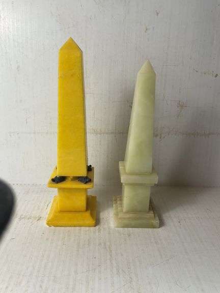 2 Italian Marble Obelisks