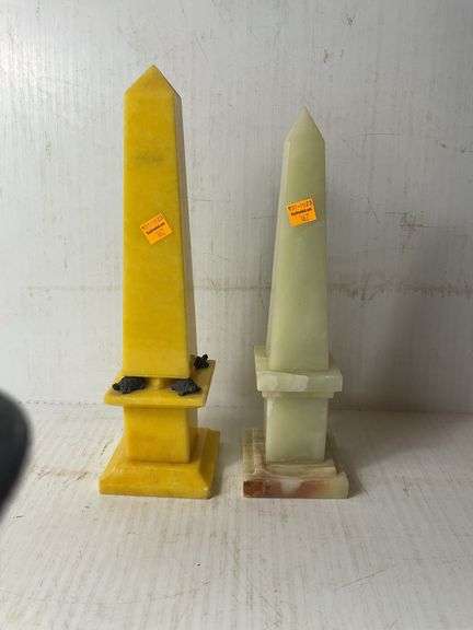 2 Italian Marble Obelisks